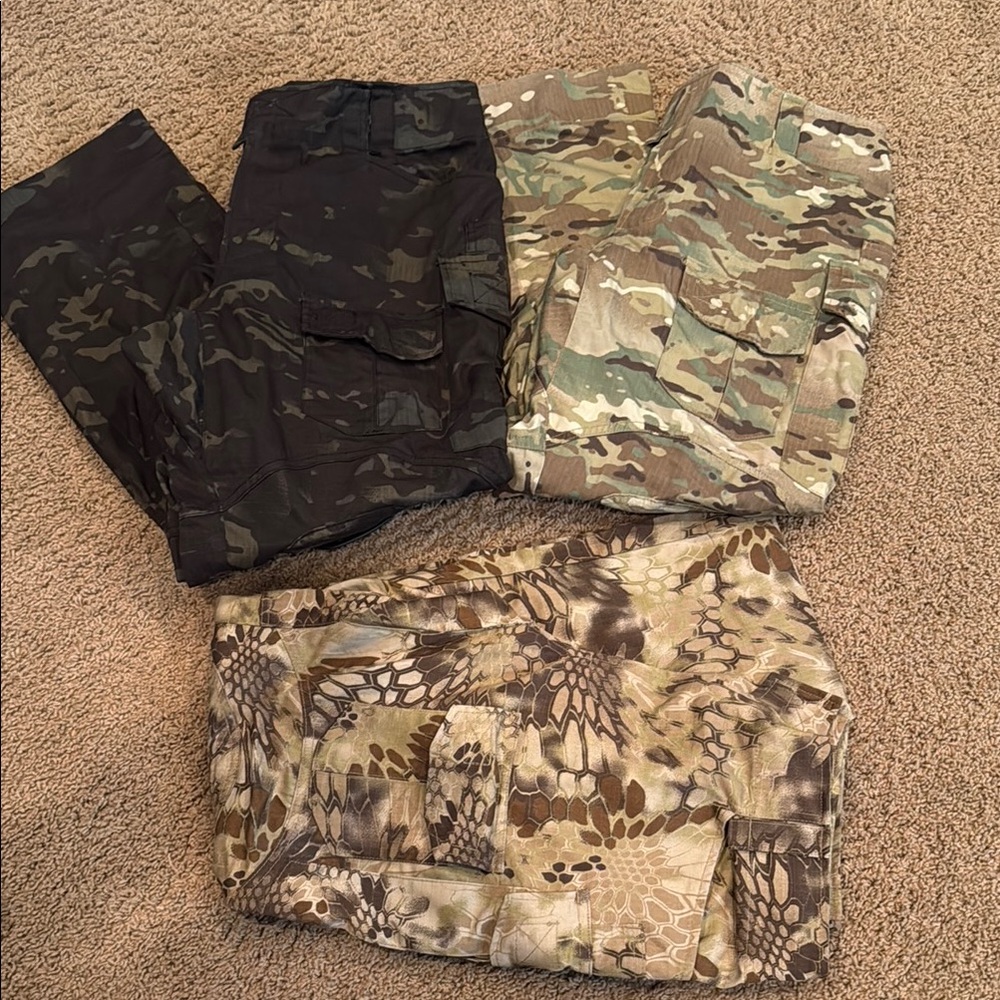 Mens Camouflage Cargo Pants 3 Set